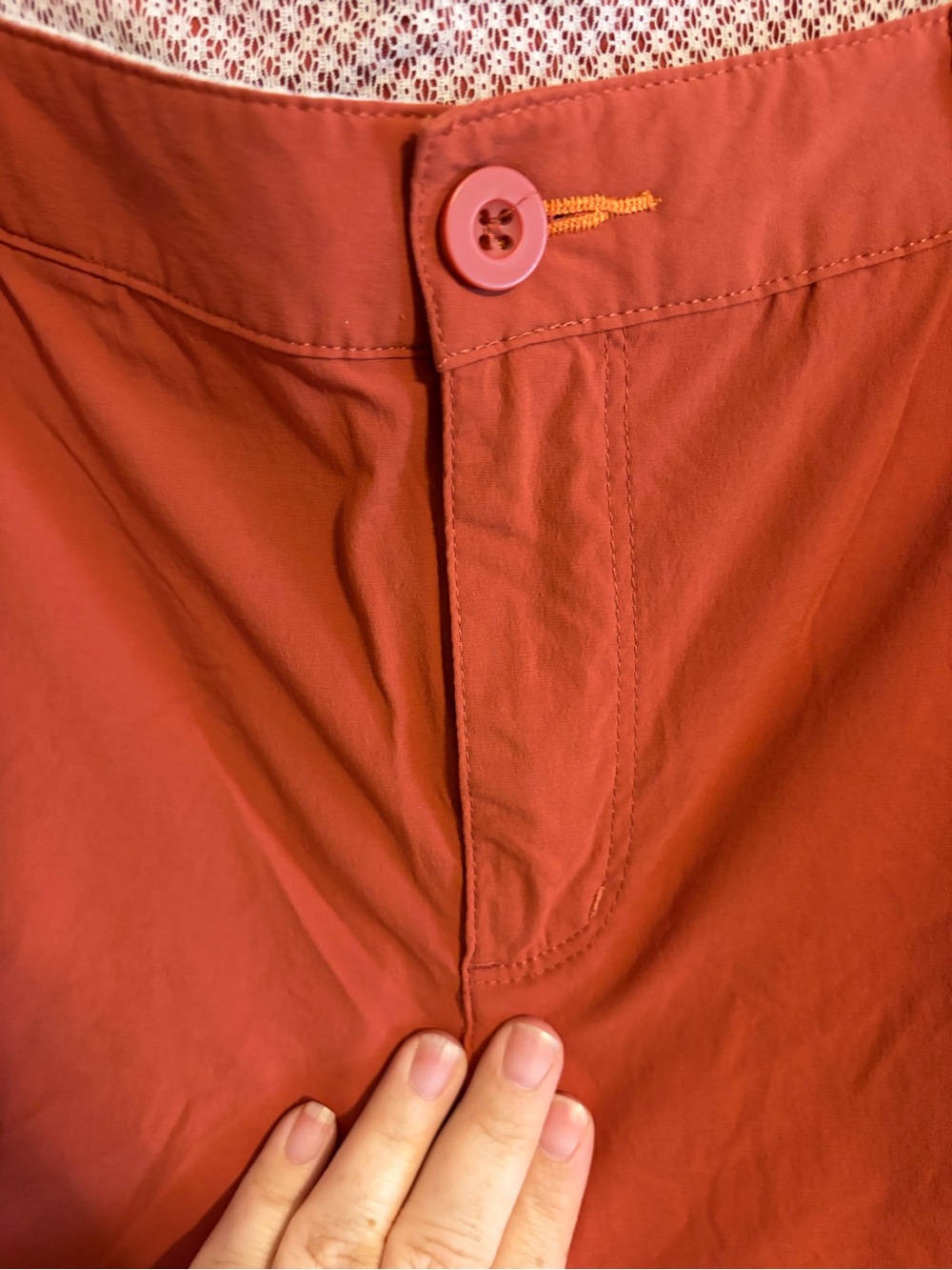 Orvis Jackson Quick Dry Shorts Womens 14 Terracotta Orange Red Hiking Stretch 7" - Picture 4 of 8